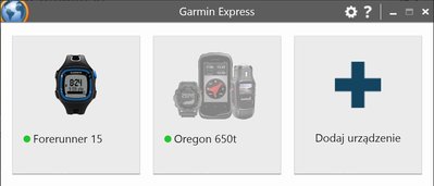 Zrzut 1. Oba urządzenia w Garmin Express