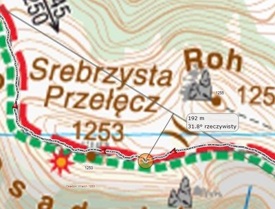 Zejście z kursu wg BaseCampa: 192 m
