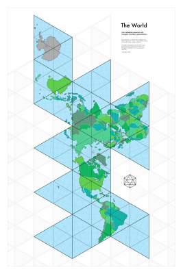 Icosahedral World Map with Triangular Tessellations.png